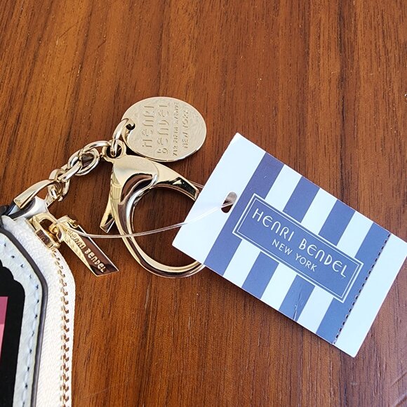 NWT Henri Bendel Lipstick Motif Coin Purse Charm Keychain - comes w/HB giftbag - Picture 5 of 7